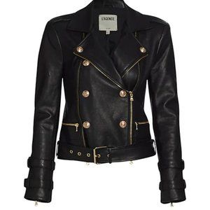 L'AGENCE BILLIE BELTED LEATHER JACKET -